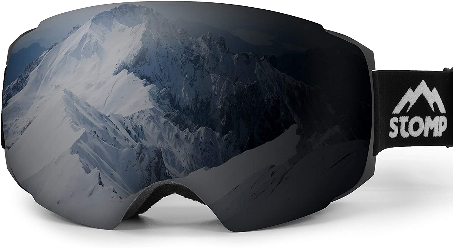 Stomp Ski Goggles PRO - Frameless, Interchangeable Lens 100% UV400 Protection Snow Goggles for Men & Women (Black) - image 1 of 7