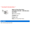 thumbnail image 2 of Right Air Pump Check Valve - Compatible with 2003 - 2006 Mercedes-Benz E500 2004 2005, 2 of 2