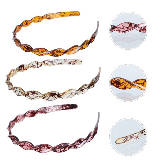 BESTYASH 3Pcs Cute U-shaped Hairbands for Women in Light Red for Parties