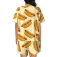 thumbnail image 4 of Womens Pajama Sets With Pocket, Cartoon Hot Dog Print Lounge Sets Short Sleeve Sleepwear PJ Sets for Women, 4 of 6