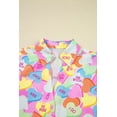 thumbnail image 6 of Women's Pink Heart Print V-Neck Pajama Set – Long Sleeve Tunic and Shorts for Daily Comfort [ZhiHiMeRi] | XL, 6 of 12