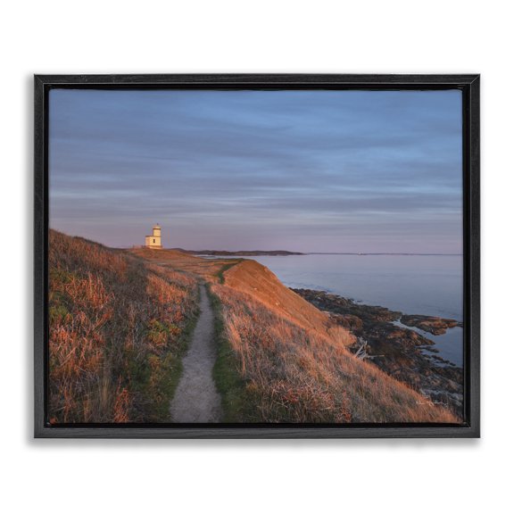 Stupell Industries Rustic Lodge Path to Lighthouse Black Floating Frame Canvas Art, 31 x 25, by Alan Majchrowicz