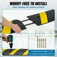 thumbnail image 2 of KFFKFF 72'' Speed Bump in Rubber, Two Channels, 22000 lbs Load, Sturdy Traffic Speed Hump with Vibrant Yellow Reflective Strip, Comes with 4 Expansion Screws & Drill for Asphalt, Concrete, 2 of 9