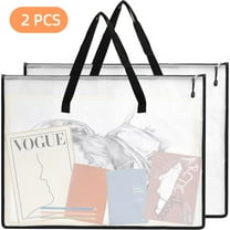 WLGJL 2 Pack 19x25 Inches Art Portfolio Case, Portfolio Folder for Artwork, Posters Storage Bag with Zipper and Handle Mesh Folder Organizers for Poster, Scrapbook, Keepsake and Bulletin Board