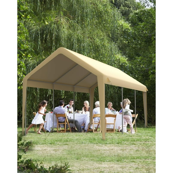 Heavy Duty Carport Replacement Canopy Cover – Waterproof, UV & Wind Resistant 220G PE Tarp – Outdoor Garage or Gazebo Shelter Roof – Yellow – Size: 10x20, 220G (Cover Only, Frame Not Included)