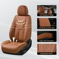 thumbnail image 5 of Florich Front Car Seat Covers, Luxury Faux Leather Seat Protectors, Automotive Seat Cushions Universal Fit for Most Cars Trucks SUV, Brown, 5 of 6