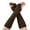 C, variant on Womens Knitting Wool Half Finger Long Autumn Winter Warm Dew Sleeve Creased Handwear, E