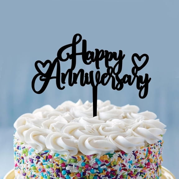 Acrylic Cake Toppers, Happy Anniversary Topper, Black Acrylic Cake Topper, Wedding Toppers