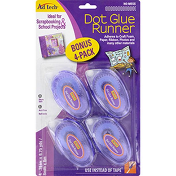 AdTech 05600 Dry Adhesives 4pk Dot Glue Runner .31" x .315" Walmart