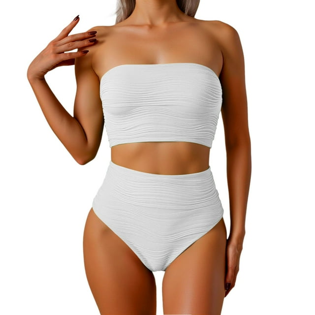 Women's Swimwear Tankini Set Adjustable Straps Ruffle Design Beach Cover up Outfit Summer Swim Suit Two Piece Bikini Alternative