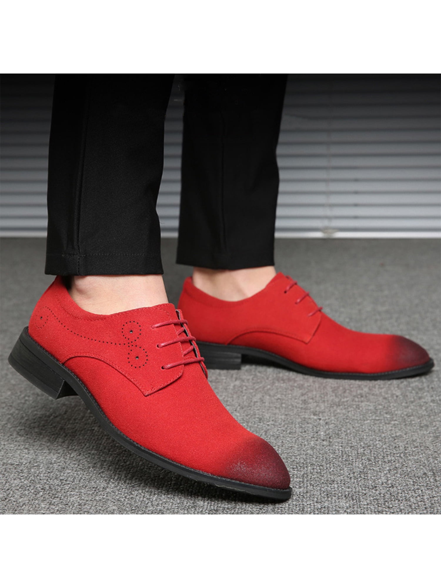 WeeDee Large Size Men Comfy Casual Microfiber Leather Oxfords Shoes 