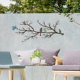 thumbnail image 4 of ESTART Metal Birds Wall Art, Metal Vivid Birds on Branch Silhouette Wall Decor Leaves with Bird Outdoor Hanging Wall Sculpture for Home Living room Bedroom Balcony Garden (Colorful, Small), 4 of 9