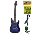 thumbnail image 1 of Schecter Blackjack Slim Line Series C-7 7-String Electric Guitar Bundle, See-Thru Blue Burst, with Active Pickups, 1053 PACK, 1 of 9