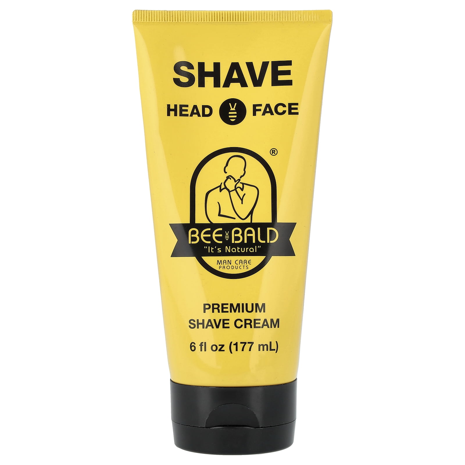Bee Bald SHAVE Premium Shaving Cream for Men, Smooth Shave, for Face and Head, 6 fl oz
