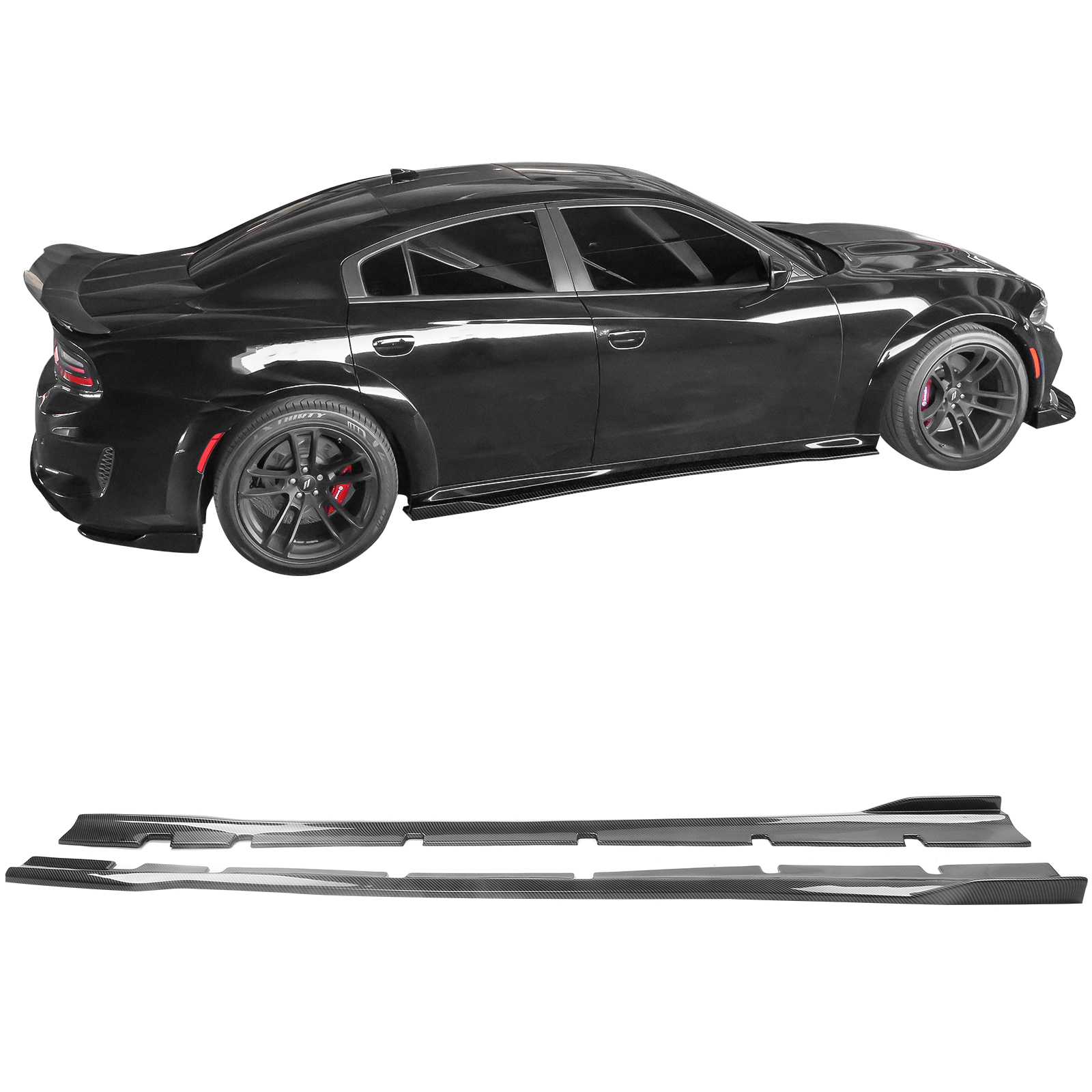 Ikon Motorsports Side Skirts Compatible With 20202023 Dodge Charger
