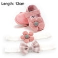 thumbnail image 2 of Zapatillas para bebés, niños y niñas, botines de lana acogedores, calcetines cálidos de fondo suave con dibujos animados, zapatos de cuna para recién nacidos, rosa, 12cm, 2 of 8