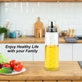 thumbnail image 3 of Uxcell Glass Stainless Steel Olive Oil Dispenser Bottle Pour Drip-Free with Marks 500ML, 3 of 7