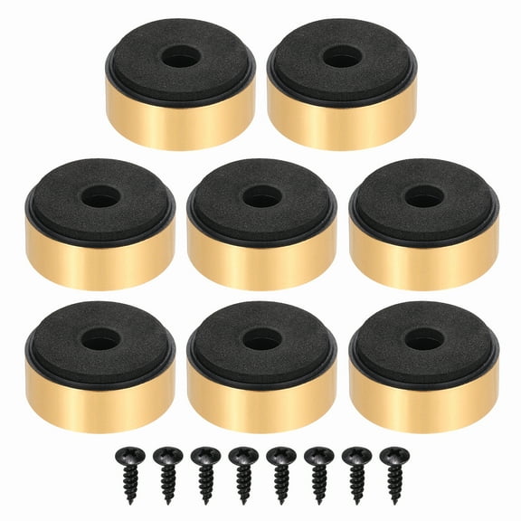 8 Pcs Speaker Isolation Feet,35mmx15mm Plastic Foam Shock Absorption Base Pad Anti Vibration Amplifier Stand Feet Mat Gold