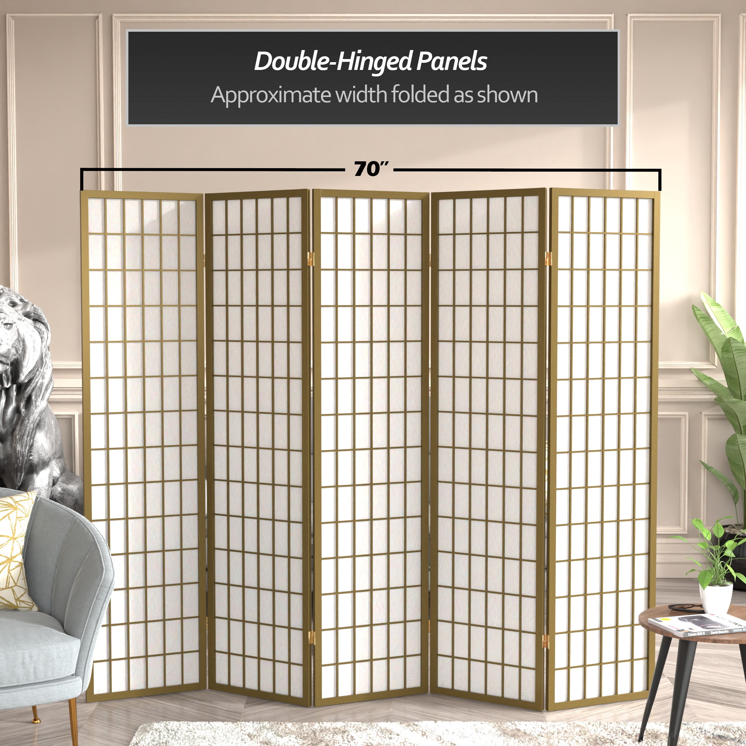 6 ft. Tall Window Pane - Special Edition - Gold - 5 Panels