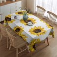 thumbnail image 2 of White Big Sunflower Pattern Rectangle Tablecloth 60"x84",Waterproof Polyester Rectangle Table Cloth, Wipeable Spillproof Polyester Tablecloth for Dining, Camping, Indoor and Outdoor, 2 of 5