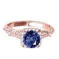 thumbnail image 2 of Mauli Jewels Rings for Women 1.15 Carat Diamond And Sapphire Ring 4-prong 14k Rose Gold, 2 of 6