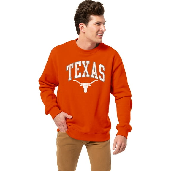 Men's League Collegiate Wear Texas Orange Texas Longhorns Essentials 2.0 Fleece Pullover Sweatshirt