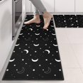 thumbnail image 2 of Kitchen Rugs Sets Of 2,Black White Moon Star Pattern Anti Fatigue Kitchen Mat Rugs Non Slip Washable,Decorative Kitchen Floor Mats for Kitchen,Sink,Laundry,17"X47", 2 of 5