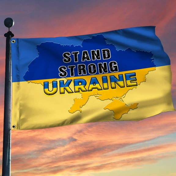 Flagwix Ukraine Grommet Flag Stand Strong Ukraine BNL541GF - 3x5 ft., No Flag Pole Rings
