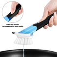thumbnail image 2 of Dish Brushes with Soap Dispenser, Kitchen Dish Scrubber Brushes with Handle, Dishwashing Cleaning Scrubbers for Dishes/Pans/Pots, Black, 2Pack, 2 of 6