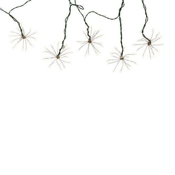 Kurt Adler AD1014WW 75-Light Cluster Burst Warm Superbright LED Light Set with Wire, White & Green