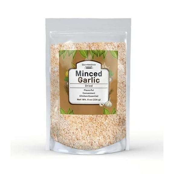 Unpretentious Minced Dried Garlic, 8 oz, Kitchen Essential, Versatile Seasoning