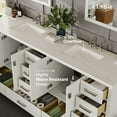 thumbnail image 4 of Eviva Storehouse 84"W x 22"D White Double Sink Bathroom Vanity with White Carrara Quartz Countertop and Undermount Porcelain Sinks, 4 of 10