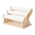thumbnail image 1 of Soporte para pulseras, expositor de pulseras, expositor de joyas de terciopelo, base de madera Blanco, 1 of 9