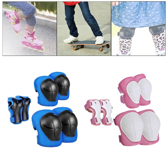 Almohadillas protectoras, , ajustables, ligeras, muñequeras, s, rodilleras para , patinaje, actividades al aire libre, patinaje, esc Azul rosado Soledad Almohadillas de protección