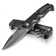 Kilimanjaro Gear Annex Folding Knife,3.5in, Black G10 Handle, Black Plain Blade