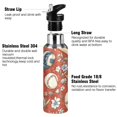thumbnail image 3 of ALAZA Baseball Flowers Water Bottle Insulated Flask Stainless Steel Straw Lid 20 oz, 3 of 6