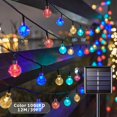 thumbnail image 2 of 1 Pack 100 LED 64FT IP65 Crystal Globe Solar String Lights, Waterproof Solar Outdoor Lights, With 8 Lighting Modes, Festivals Decorations Lights Outdoor For Garden Tree Patio Party Christmas Decoratio, 2 of 10