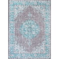 thumbnail image 6 of Well Woven Mareva Machine Washable Teal Blue Vintage Oriental Medallion Area Rug, 6 of 6