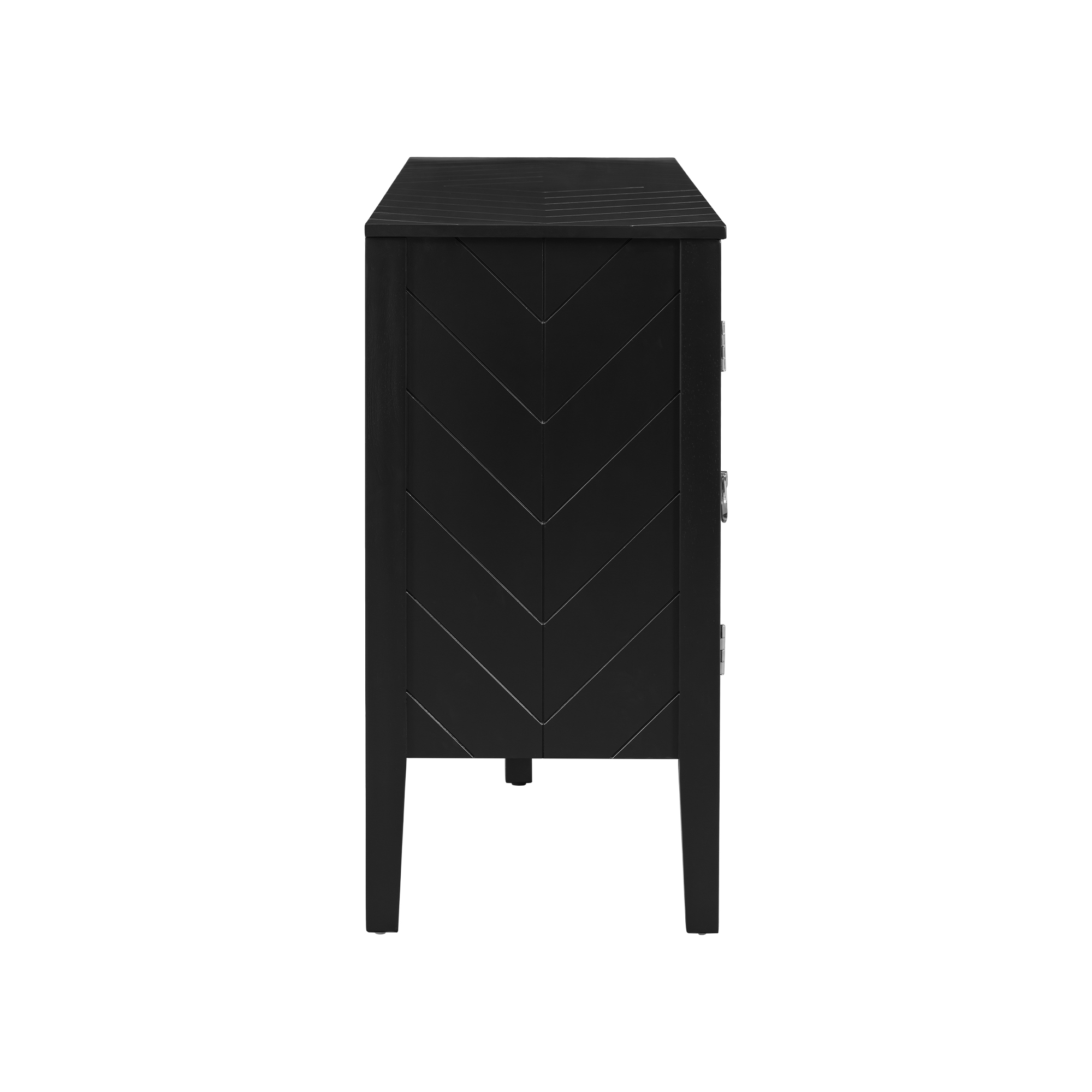 Euroco Wood Sideboard Buffet Cabinet,63" Narrow Entryway Table offee Bar Console Table with Metal Handles for Kitchen Entryway,Black