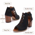 thumbnail image 4 of LUXUR Womens Summer Sandals Block Heels Zipper Fashion Peep Toe Dress Party Shoes Black Size 4, 4 of 6