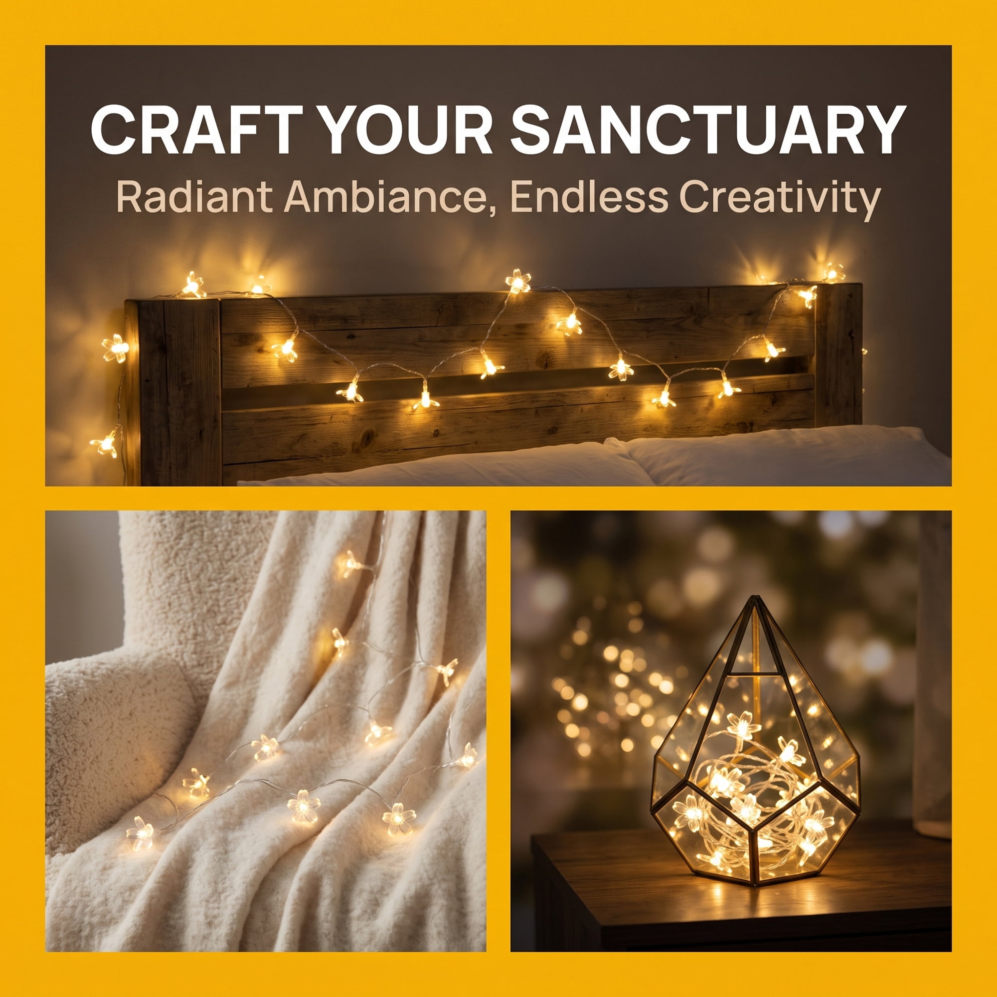 Unique Bargains Decorative Indoor Aesthetic Botanical Fairy Lamps 9.8 ft Battery Operated