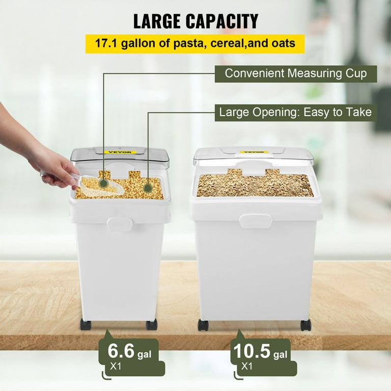21 Gallon Dry Ingredient Rolling Storage Bin Container Restaurant Flour Bins