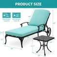 thumbnail image 2 of Villeston Outdoor Lounge Chaise - Poolside Chairs Set of 2 with Cushion and 1 Patio Side Table Cast Aluminum Waterproof Lounger with Wheels and Adjustable Reclining,Light Blue, 2 of 6