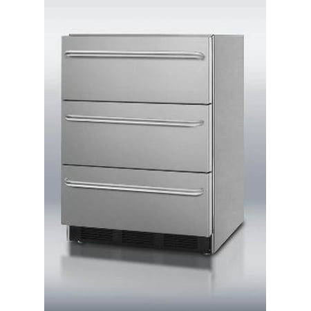 Outdoor Three Drawer Beverage Refrigerator In Stainless Steel