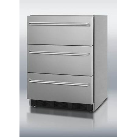 Outdoor Three-Drawer Beverage Refrigerator In Stainless (Best Bottom Drawer Refrigerator)