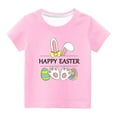 thumbnail image 2 of naisibaby Toddler Boys Girls Short Sleeve T-shirt Crew Neck Easter Dwarf printed pattern Tees Easter Eggs Printed Summer Top Pink Size 13 Years, 2 of 4