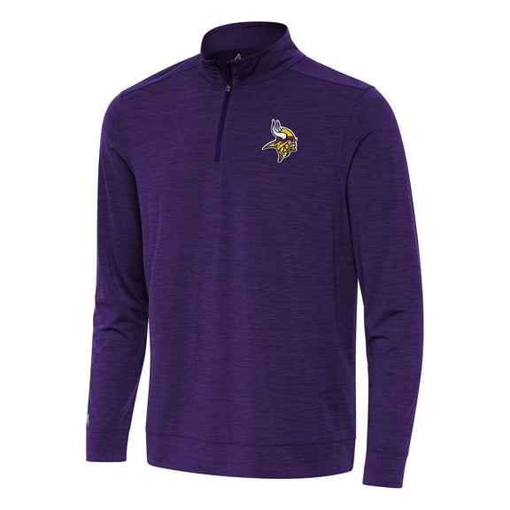 Men's Antigua Heather Purple Minnesota Vikings Bright Quarter-Zip Top