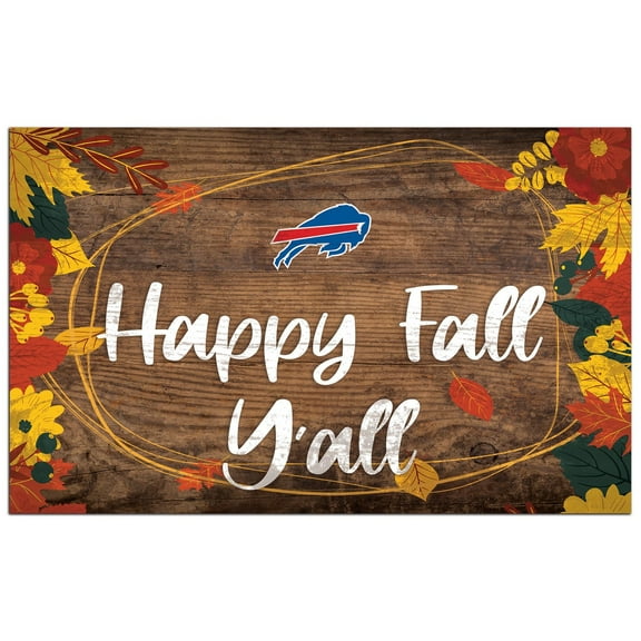 Buffalo Bills 11'' x 19'' Happy Fall Y'all Sign