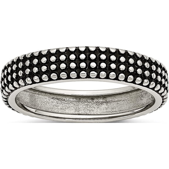 Stainless Steel Polished And Antiqued 5mm Band (Size 6) Made In China sr361-6