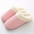 thumbnail image 2 of Men And Women Home Slippers with Thickened Flat Sole, Fuzzy Slides and Comfortable Footwear, Lightweight Cozy Shoes for Fall And Winter Wear 11-12 Pink, 2 of 3